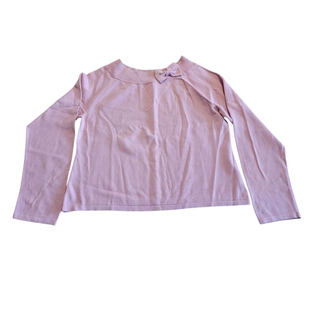 Judith Hart Collection Sweater‎ Long Sleeve Pale Pink Bow Collar Womens Size L